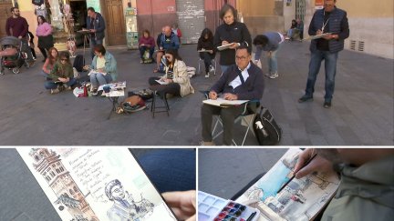 Aficionados al dibujo al natural se han dado cita en Teruel