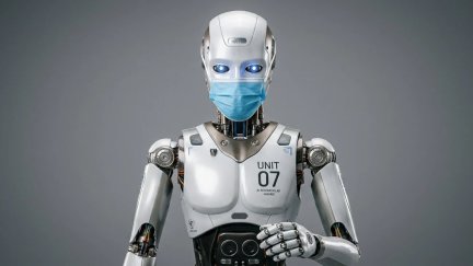 Robot con mascarilla quirúrgica