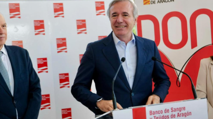 El presidente de Aragón anuncia la inversión prevista en Sanidad en 2027 en el acto del aniversario del Banco de Sangre y Tejidos de Aragón este miércoles, 21 de octubre de 2026.