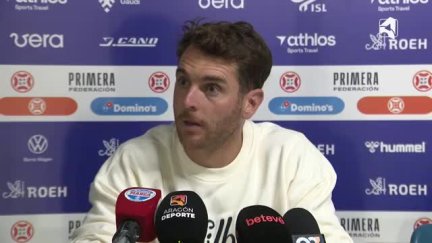 Ibai Gómez en la rueda de prensa tras el partido ante el CE Europa