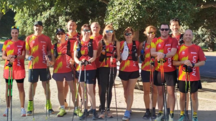Hasta 11 aragoneses participan en el Campeonato de España de selecciones autonómicas de marcha nórdica.