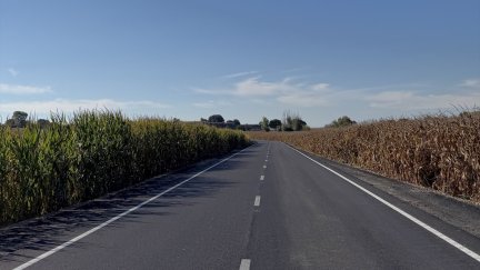Acceso a la localidad monegrina de Barbués.