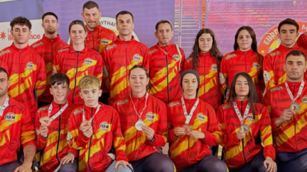 Altimasveres,Bernal y Royo, segundo,tercero y cuarto, (de izq a dcha) posan con sus medallas