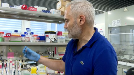 Jesús Martínez en su laboratorio del INMA (CSIC-Universidad de Zaragoza)