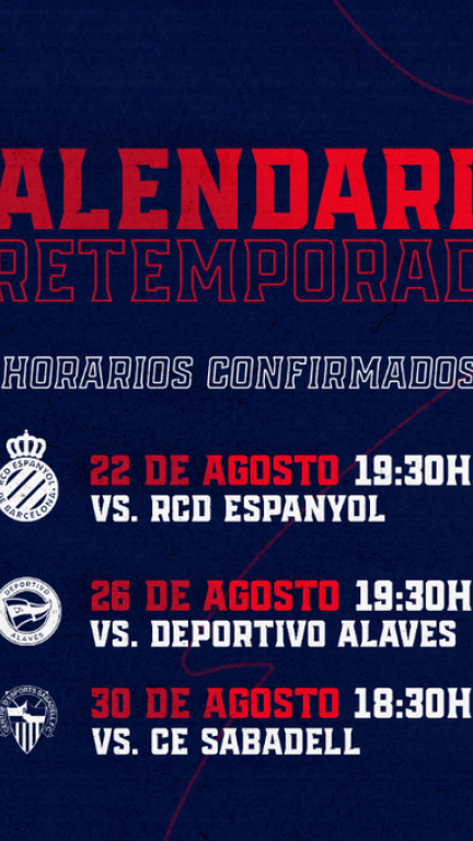 Calendario de amistosos confirmados por la SD Huesca para este verano.