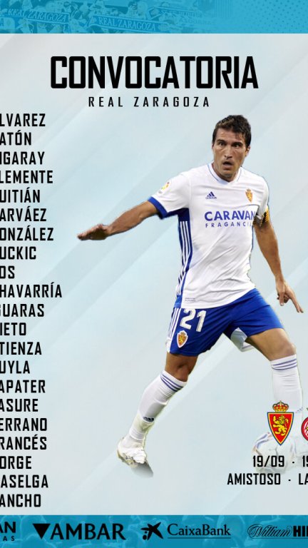 Lista de veintiún convocados para el encuentro ante el Girona