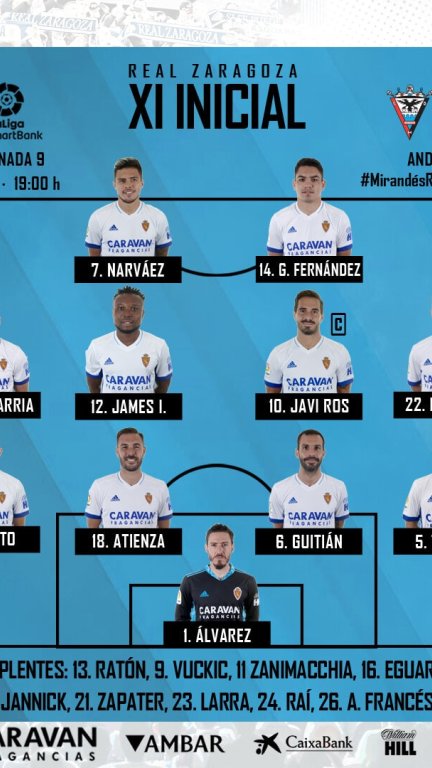 Once inicial del Real Zaragoza