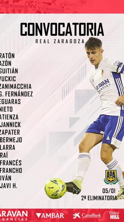 Lista de convocados para el duelo copero ante el Alcorcón.