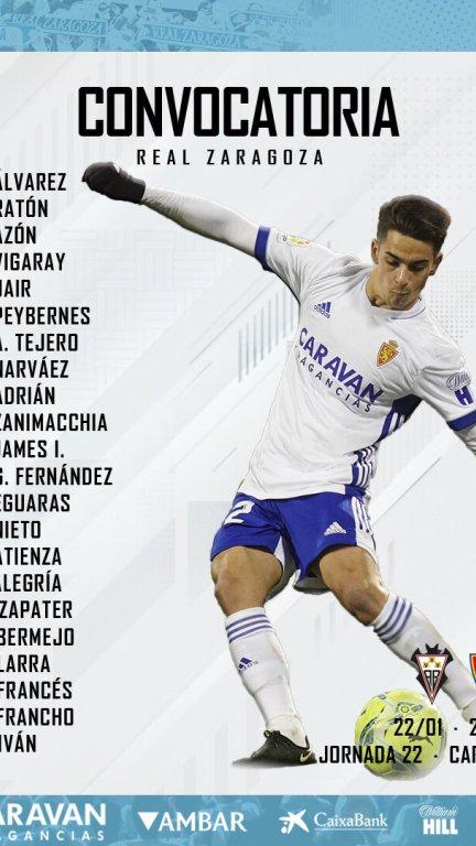 Convocatoria Albacete - Real Zaragoza