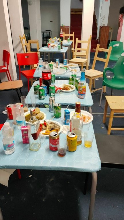Imagen del lugar donde se estaba celebrando un bautizo.