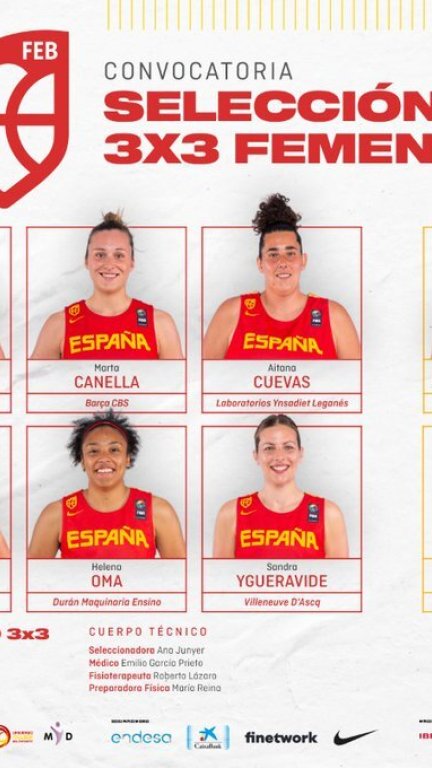 Imagen de la selección española de basket 3x3.