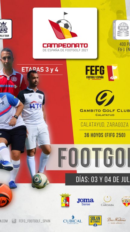 Cartel del Campeonato de España de FootGolf que este fin de semana visita Calatayud.