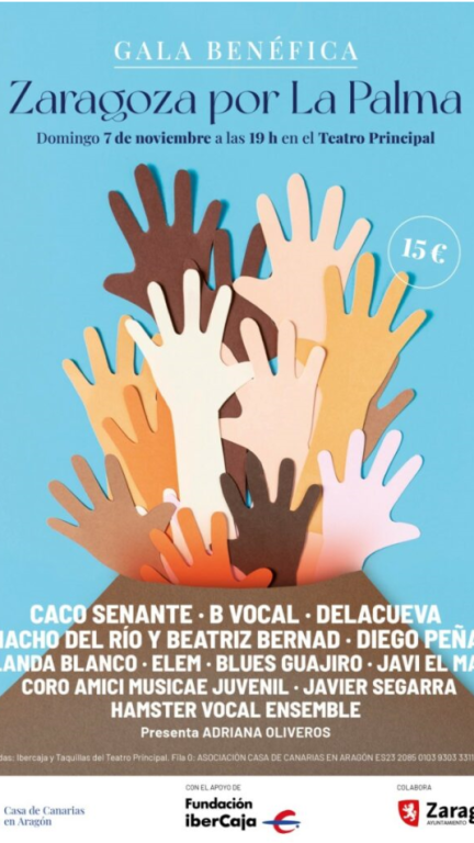 Cartel de la gala "Zaragoza por La Palma".