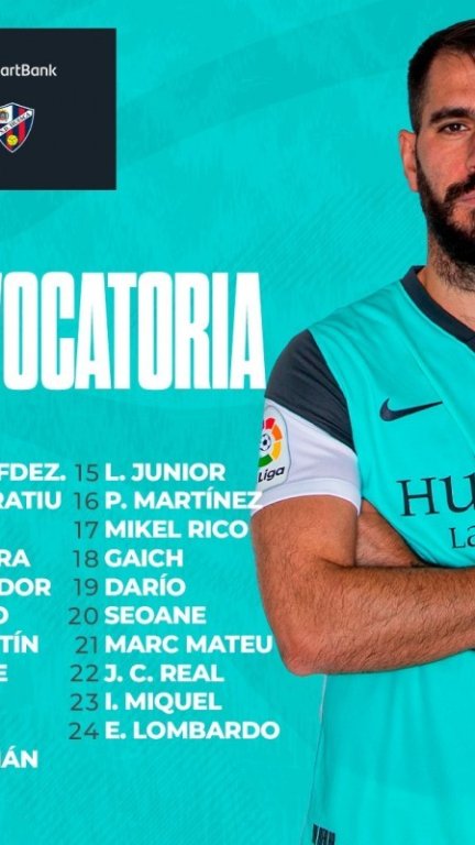 Esta es la convocatoria de la SD Huesca para el duelo en Oviedo.