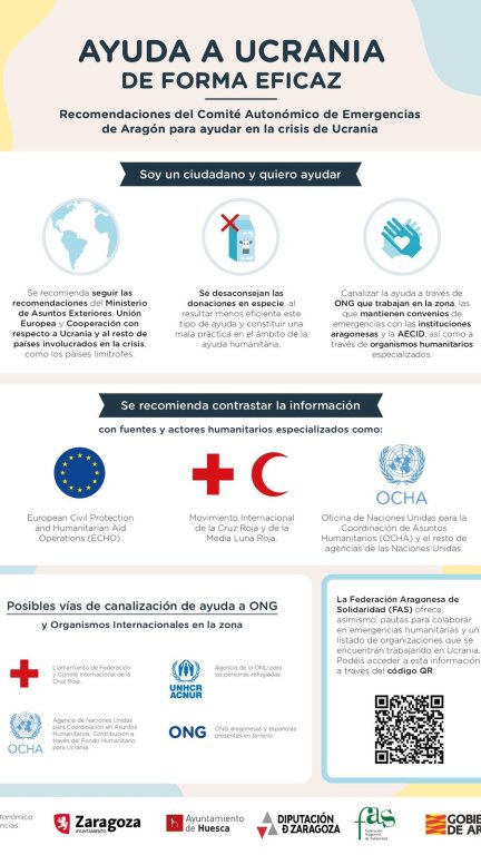 Campaña del Comité Emergencias de Aragón para ayudar en la crisis ucraniana. / Gobierno de Aragón