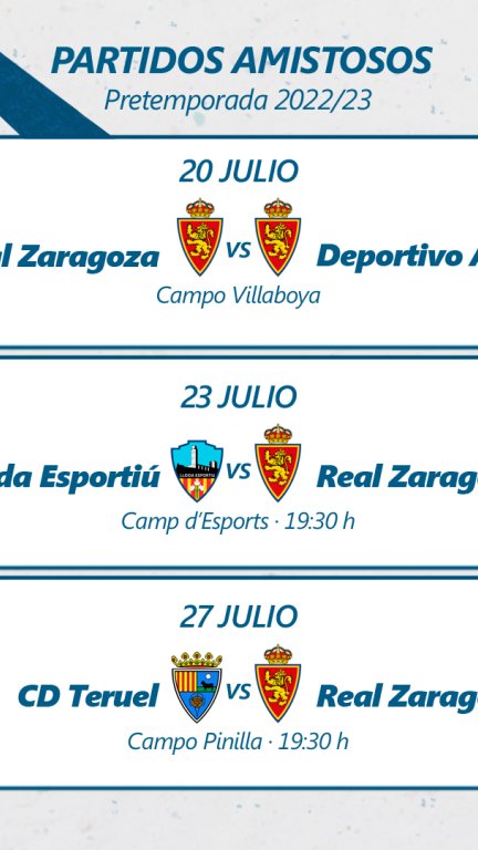 Primeros tres partidos de pretemporada.