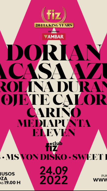 Cartel del FIZ para este sábado, 24 de septiembre. / Fiz