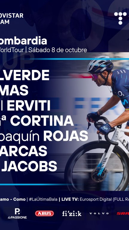 Equipo del Movistar Team para el Giro de Lombardía.