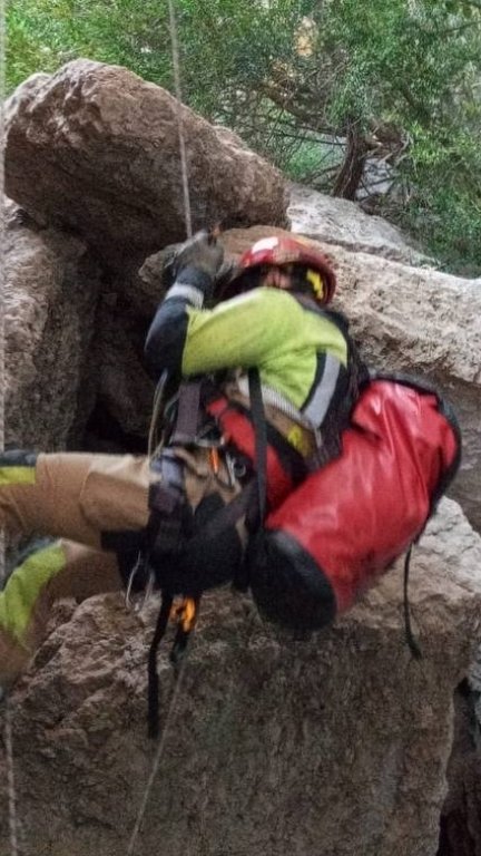 Rescate de los bomberos de la Diputación de Teruel en el Parrizal de Beceite. / Bomberos DPT