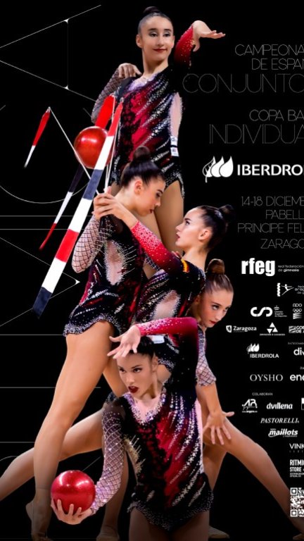 Cartel del Campeonato de España de Conjuntos de Gimnasia Rítmica y la Copa Base Individual.