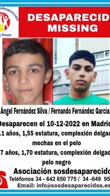 Los dos primos desaparecidos el pasado 10 de diciembre en Carabanchel.