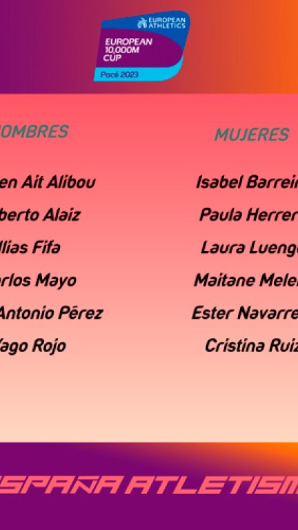 Lista de convocados para el Europeo. Foto: RFEA
