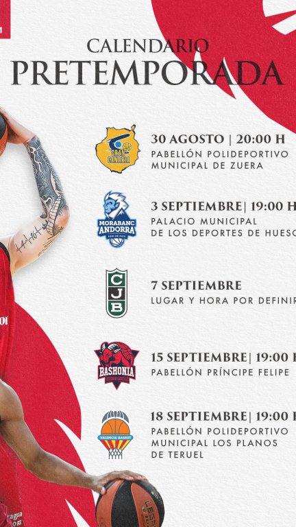 Este es el calendario de pretemporada del Casademont Zaragoza masculino.
