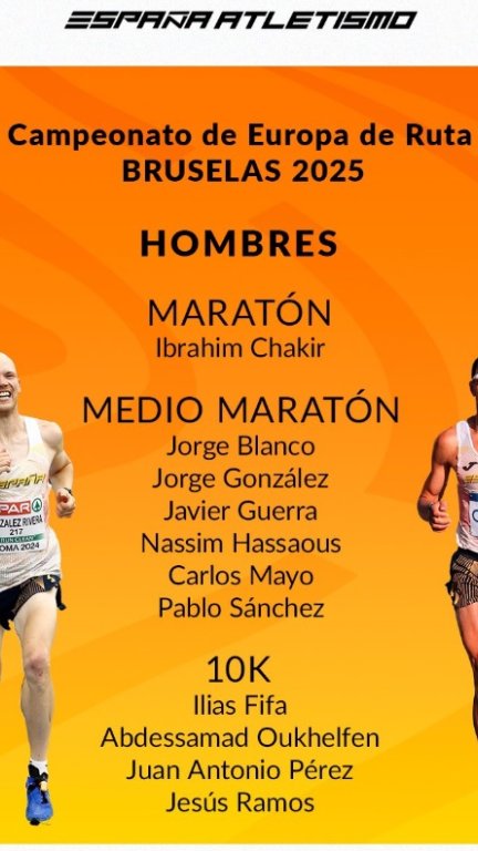 Convocados para el Campeonato de Europa en ruta.