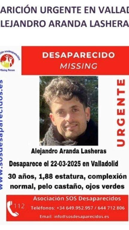 Cartel de la búsqueda de Alejandro Aranda. / SOS Desaparecidos