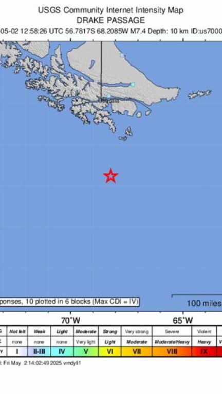 Mapa de la zona en la que se han producido los dos terremotos. / EFE