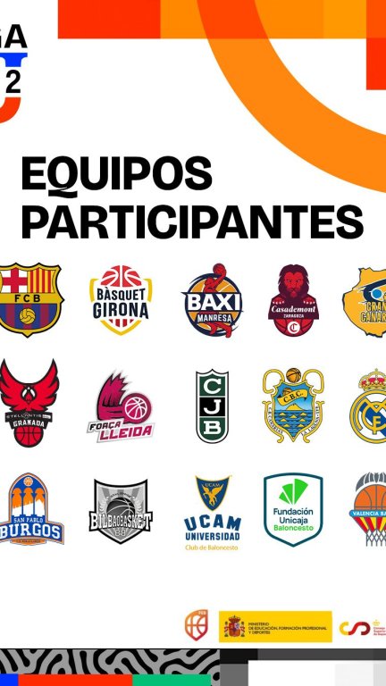 Los 15 equipos participantes en la Liga U22