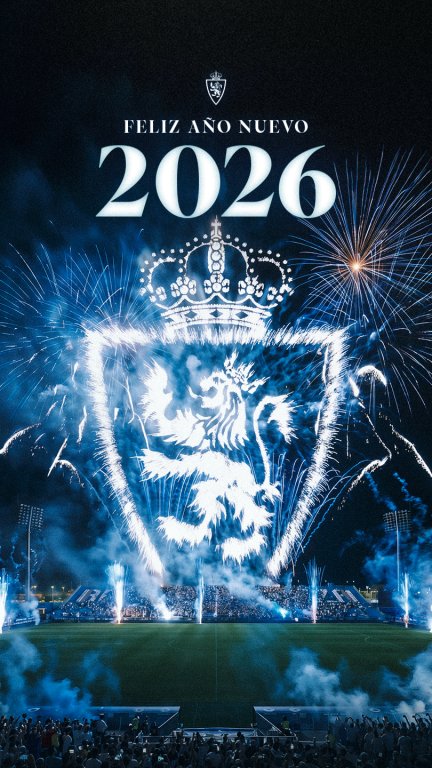 Imagen del Real Zaragoza celebrando el Año Nuevo