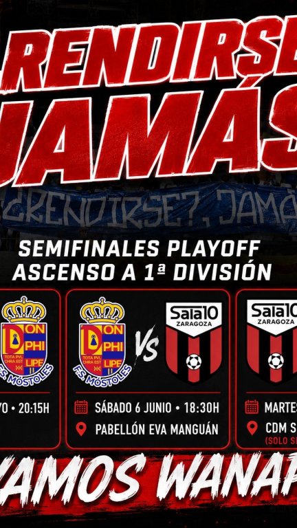 Cartel con los horarios del play-off de ascenso.