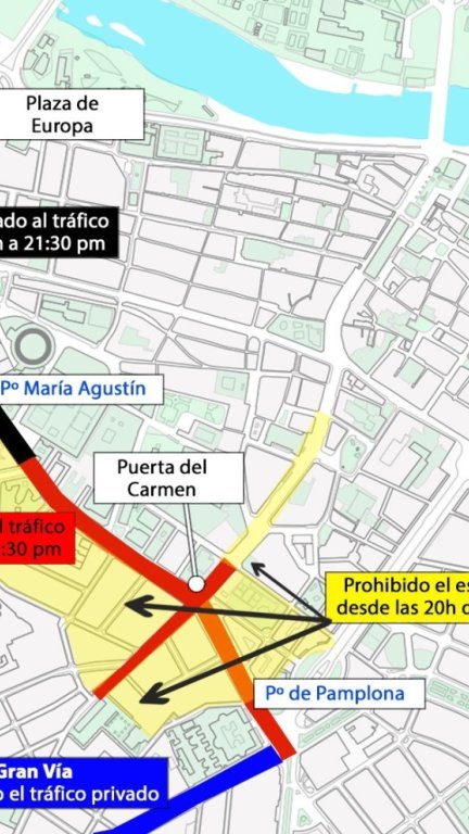 Afecciones en la ciudad el 7 de septiembre. / Ayuntamiento de Zaragoza