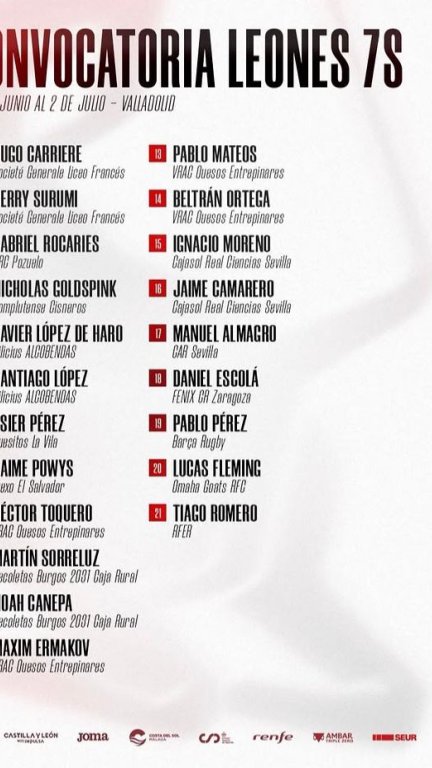 Daniel Escolá, convocado para la concentración previa al Europeo 2026 con la selección española de Rugby7.