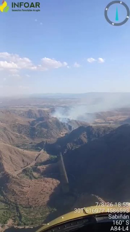 Imágenes aéreas del fuego en Calatayud.