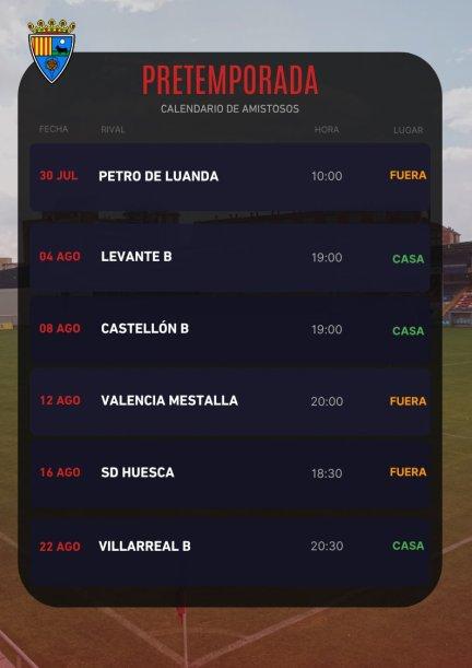 Calendario de pretemporada del CD Teruel