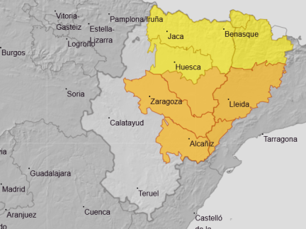 Avisos meteorológicos en las tres provincias para este lunes, 3 de agosto.