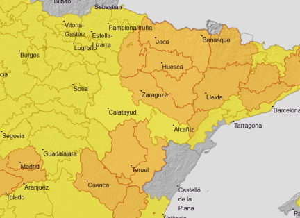 Avisos por lluvias y tormentas para este viernes, 14 de agosto en Aragón