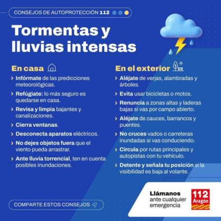 Consejos de autoprotección ante tormentas