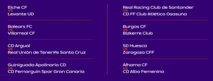 Enfrentamiento para la primera ronda de la Copa de La Reina.