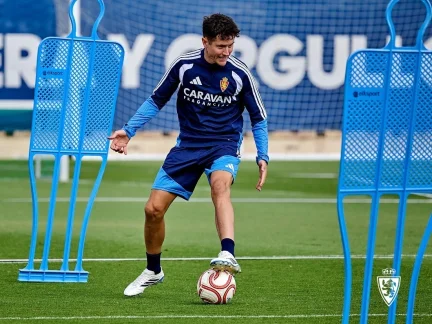 Ander Herrera entrenando con el Real Zaragoza