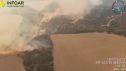 Así se veía este sábado a primera hora el incendio de las Cinco Villas desde el aire. | Infoar