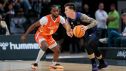 Justin Jaworski durante un encuentro con el Bilbao Basket.