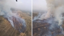 Imágenes aéreas del incendio este lunes por la tarde