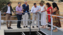 El consejero de Medio Ambiente y Turismo, Luis Biendicho, ha inaugurado este martes la instalación acompañado por el gerente del Instituto Aragonés del Agua, Luis Estaún, y el alcalde de Aguaviva, Aitor Clemente.