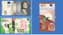 Algunos de los diseños de los nuevos billetes de euro.