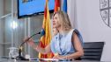 La vicepresidenta y consejera de Cultura del Gobierno de Aragón, Mar Vaquera, en la rueda de prensa.