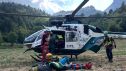Momento del rescate a dos barranquistas en Ordiso, en el Parque Natural de Ordesa y Monte Perdido