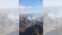 Así se veía este viernes el incendio desde un helicóptero de Infoar.